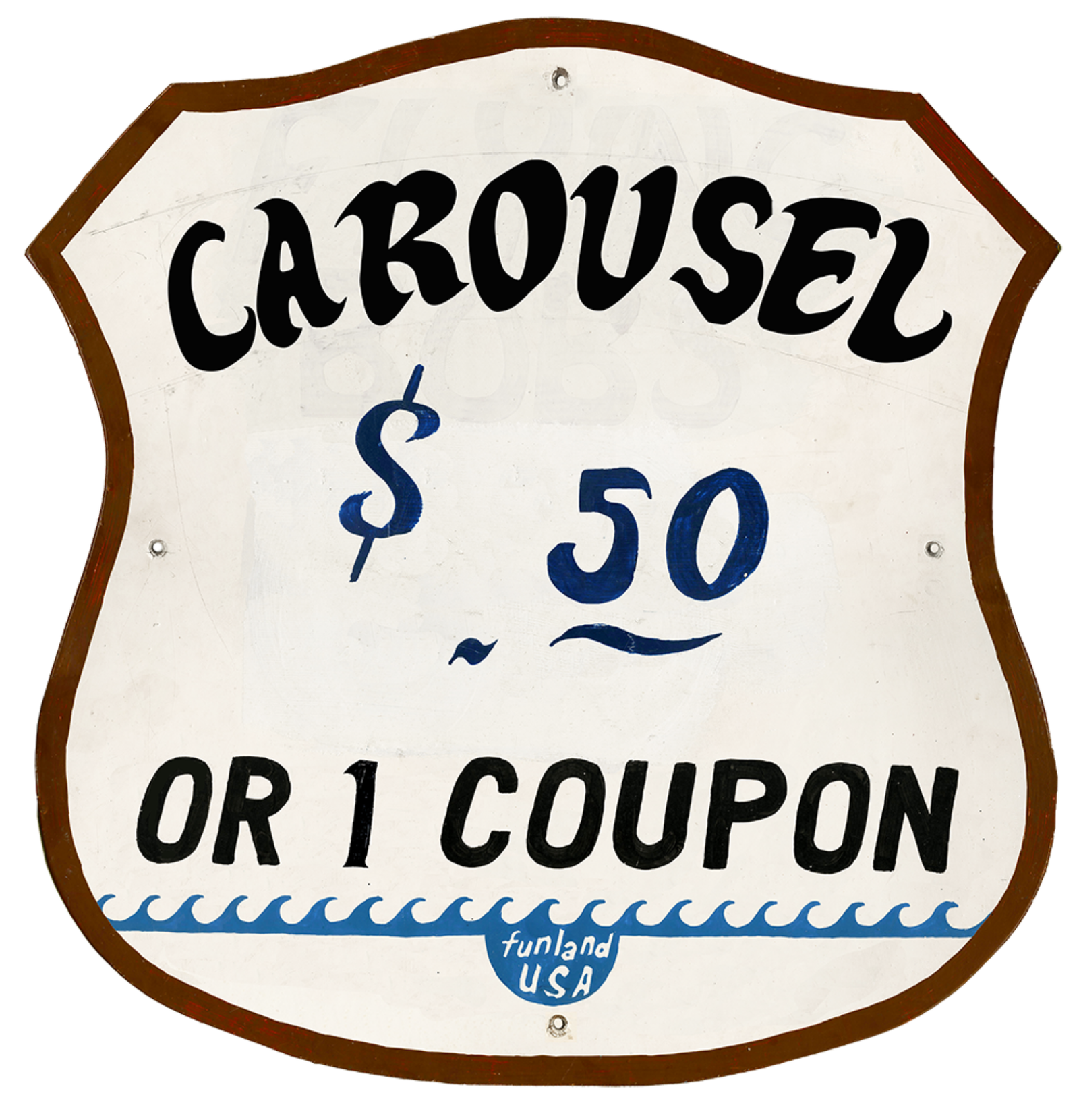 Carousel sign for sale in Okoboji, Iowa