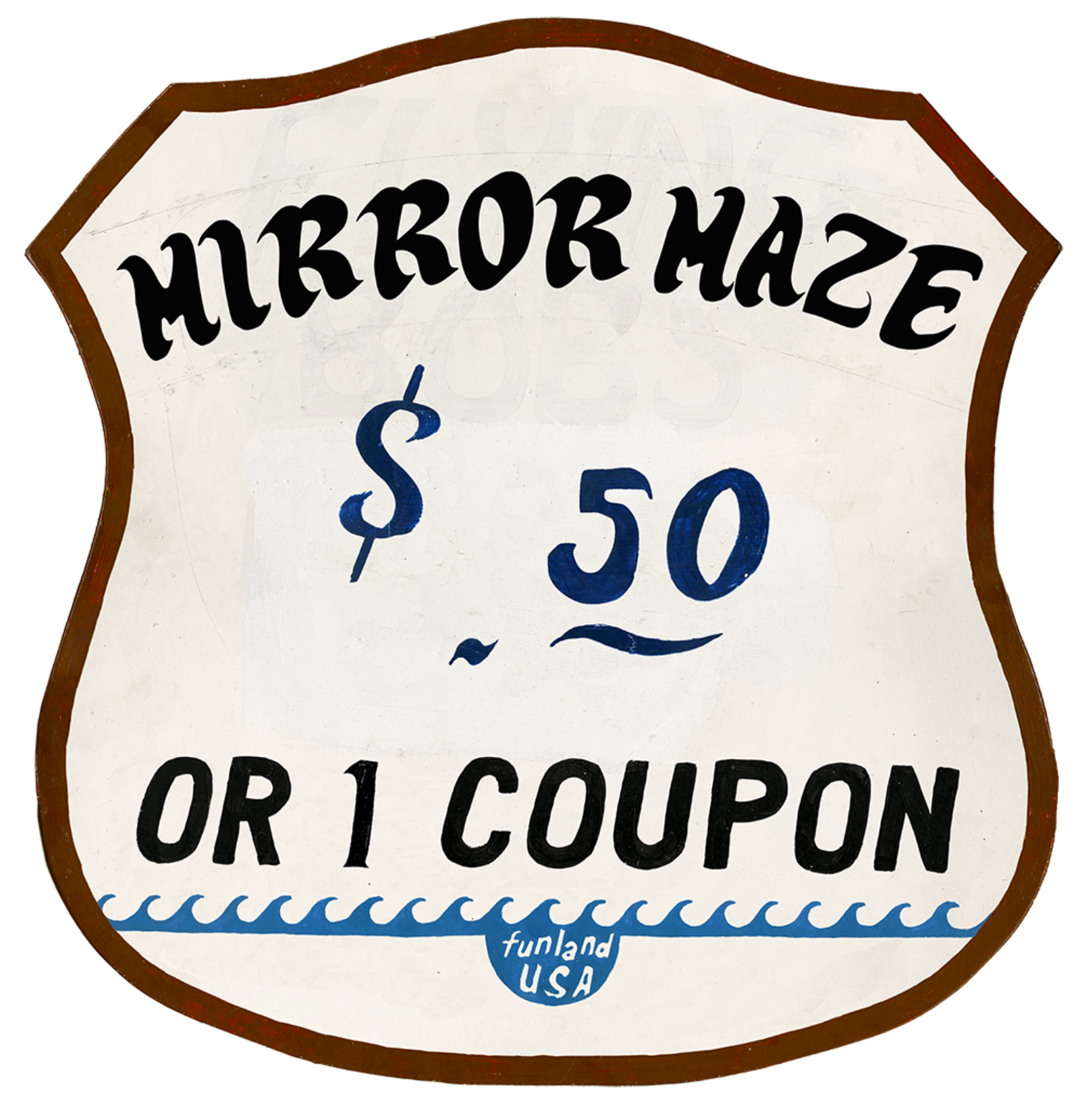 Mirror Maze sign for sale in Okoboji, Iowa