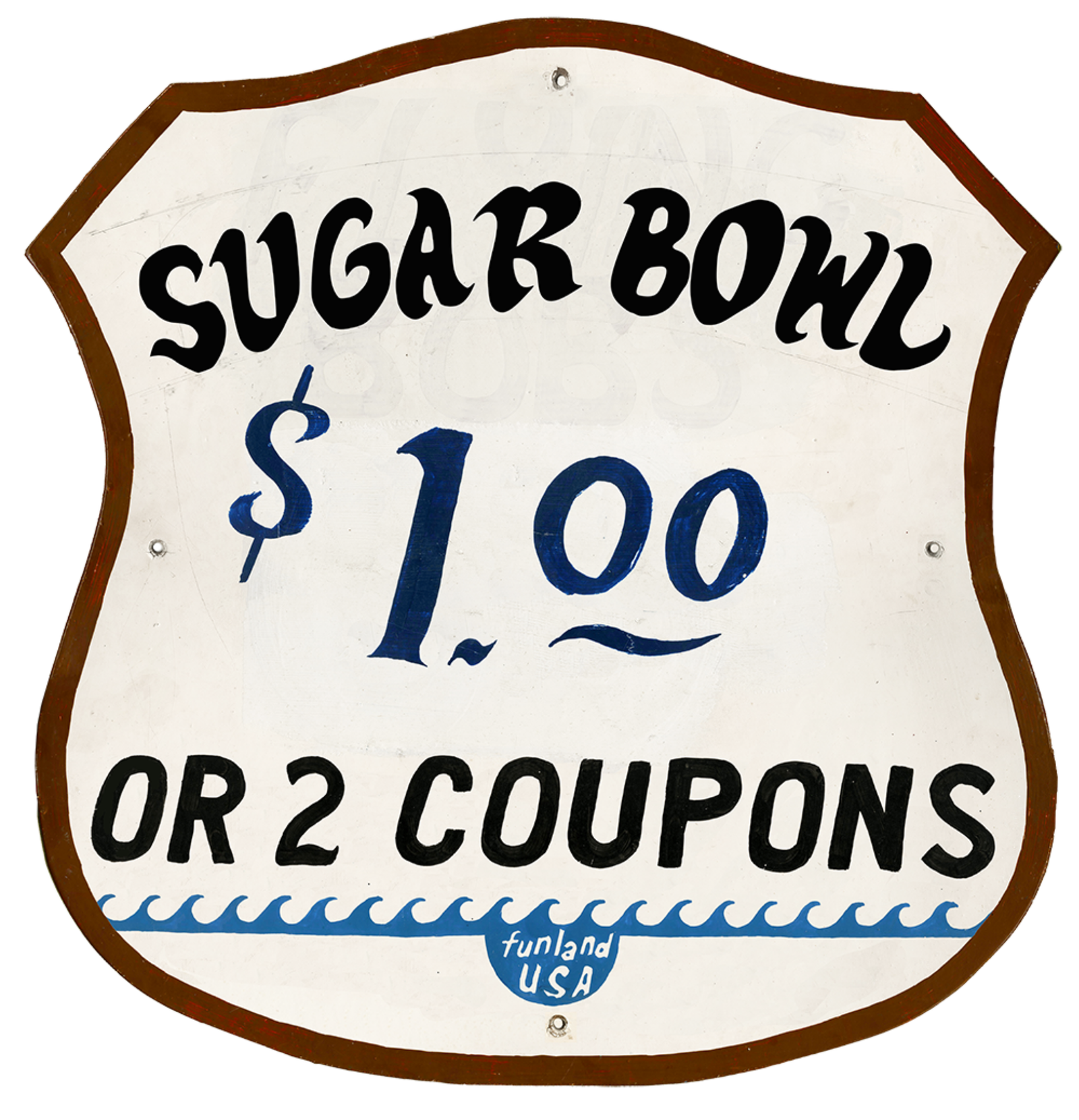 Sugar Bowl sign for sale in Okoboji, Iowa